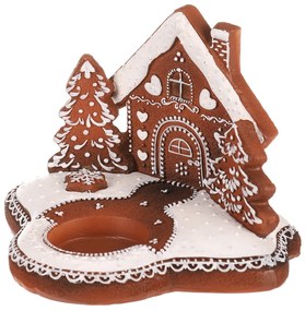 Gyertyatartó Perníkový domeček (Mézeskalácsházikó), polirezín, 11 cm