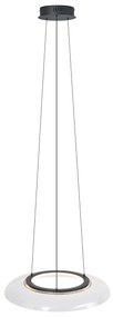Design függőlámpa fekete és átlátszó, 3 lépésben dimmelhető - Scacrylic