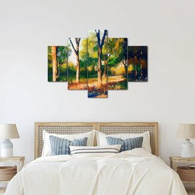 Erdő képe a nyári napsütésben, festmény (150x105 cm)
