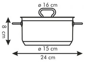 Tescoma  HOME PROFI lábas fedővel 16 cm, 1,5 l