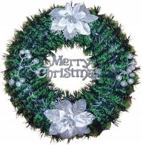 Ajtó koszorú ezüst karácsonyi dísz kerek 40 cm