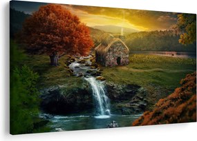 Egy ház képe egy mesebeli tájban (90x60 cm)