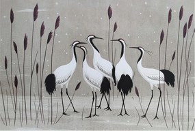 Fotótapéta Flizelina Nappali és Hálószoba Daru csorda 104x70 Ragasztó