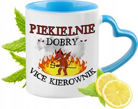 Vice Manager Kék Bögre Szív Alakú Füllel Ajándék