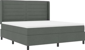vidaXL LED Box Spring Ágy matracmal Sötétszürke 180 x 200 cm szövet