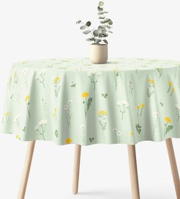 Goldea kör alakú pamut terítő - mező, zöld melanzs alapon Ø 140 cm