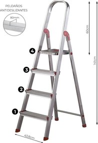 Fém háztartási létra 141 cm Unica – Rolser