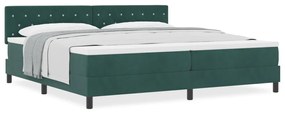 Boxspring Ágy Matrac Közepes Zöld 200x200 cm Velúr