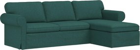 vidaXL Kanapé Sötétzöld 215 x 138 x 80 cm szövet