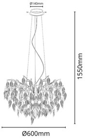 Kristály csillár zsinóron 10xG9/40W/230V fekete