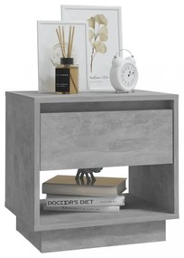 2 db betonszürke szerelt fa éjjeliszekrény 45x34x44 cm