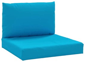 2 db világoskék szövet raklapkanapé-párna