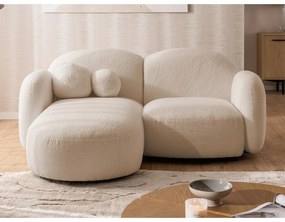 Világosbarna buklé sarokkanapé (bal oldali-heverő résszel) Orbit – Ropez