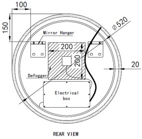 Kerek Led tükör Ø60cm Welland Alpha | Páramentesítő - Óra - Fényerő + színhőfok állítás