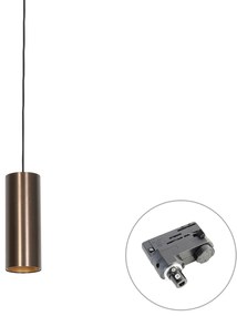 Design függőlámpa sötét bronz színben, sínadapterrel, 3 fázisú - 3 fázisú Tubo