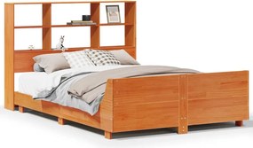 vidaXL viaszbarna tömör fenyőfa ágy matrac nélkül 120 x 190 cm