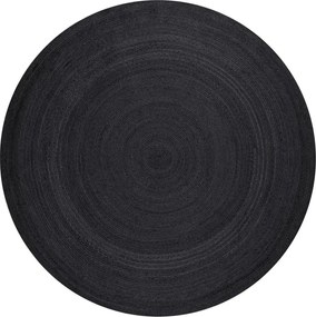 Fekete kétoldalas-kézi szövésű juta kerek szőnyeg ø 140 cm Braided – Hanse Home