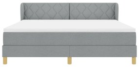 Boxspring Ágy Matrac Készlettel - Világosszürke, 180x200 cm, Szövet
