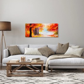Kép - olajfestmény, színes ősz (120x50 cm)
