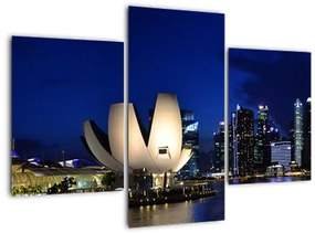 Éjszakai Szingapúr képe (90x60 cm)