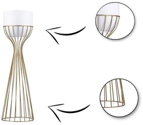 Fém virágcserép LOFT 56x20 cm arany/fehér