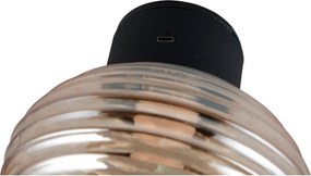 Borostyán színű USB üveg LED fali lámpa ø 15,5 cm Earl – Reality