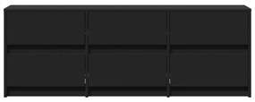 fekete szerelt fa TV-szekrény LED-ekkel 140 x 34 x 50 cm