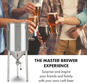 Klarstein Gärkeller Pro XL, erjesztő edény, 60 l, élesztő leeresztő szelep, rozsdamentes acél