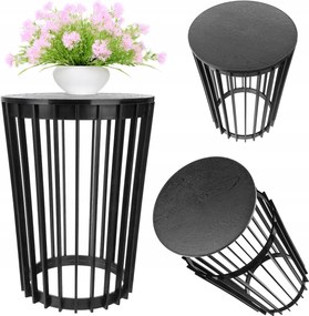 Virágágyás Álló Virágtartó Állvány Loft Kétoldalas Fekete Polc Asztallap 54 cm