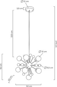 King Home AURELIA MSE010100252 Függőlámpa 11x40W/G4 IP20