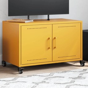 mustársárga acél TV-szekrény 68 x 39 x 43,5 cm