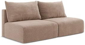 Világosbarna kinyitható-tárolóhelyes kanapé 216 cm Kalena – Makamii