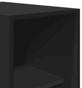 fekete szerelt fa ruhásszekrény 30 x 50 x 200 cm