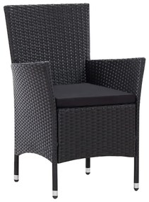 7 részes fekete kültéri polyrattan étkezőgarnitúra