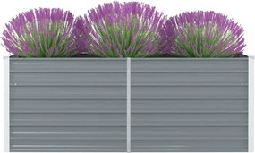 vidaXL szürke horganyzott acél kerti magaságyás 160 x 80 x 45 cm