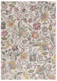 Krémszínű kézi szövésű gyapjú szőnyeg 120x170 cm Tania Floral – Flair Rugs