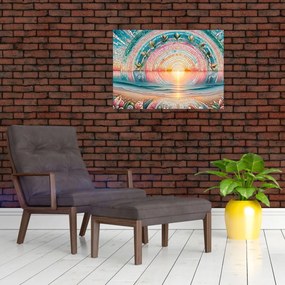 Üveg kép – Naplemente mozaik (70x50 cm)