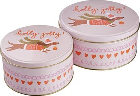 COOKIE JAR fém tárolódoboz, tacskó Ø16,7 cm