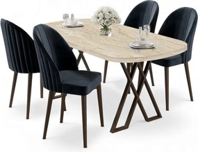 Kaye étkezőgarnitúra, travertin-antracit, 168 cm – TR240CHR2824