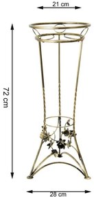 Virágállvány 72x28 cm arany