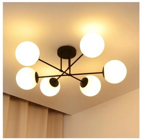 Felületre szerelhető csillár MOON 6xE27/15W/230V fekete