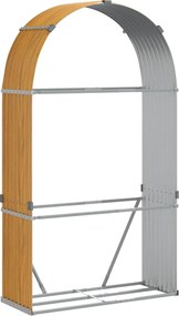 vidaXL fautánzatú horganyzott acél rönktartó 120 x 45 x 210 cm