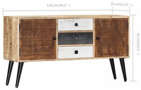 tömör mangófa tálalószekrény 118 x 30 x 62 cm