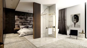 Zuhanyfal Rea Aero Gold N 90 Walk In + EVO