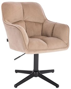 HR550CROSS Latte modern velúr szék fekete lábbal