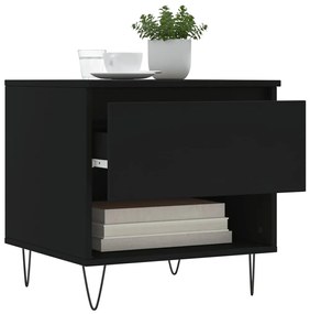 2 db fekete szerelt fa dohányzóasztal 50 x 46 x 50 cm