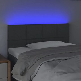 sötétszürke szövet LED-es fejtámla 90x5x78/88 cm