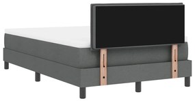 Box Spring Ágy Matraccal és LED Sötétszürke 120x190 cm Szövet