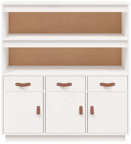 fehér tömör fenyőfa magasszekrény 100 x 40 x 108,5 cm