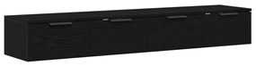 Fali Szekrények 2 db Fekete tölgy 68x30x20 cm Mérnöki Fa
